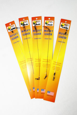 Sunrise Tackle Shop Musky and Northern Leader Single Strand Camo wire fishing  leader available in 9" and 12"