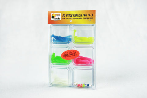 50 piece Tattle Tail Pro Panfish Pack - Glow Tail Colors - Sunrise Tackle Shop Exclusive